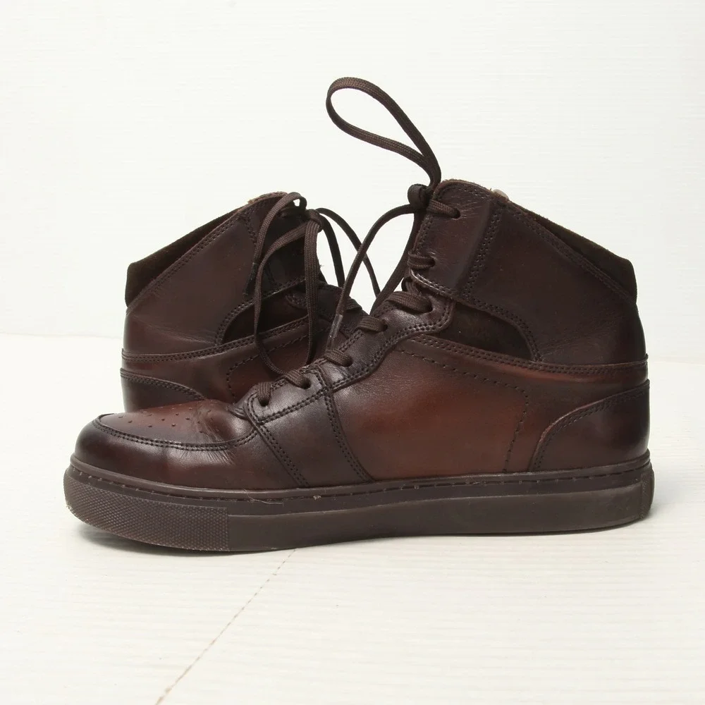 Thursday Boots Mens 8.5 Showtime Dark Brown Leather High Top Lace-Up Casual